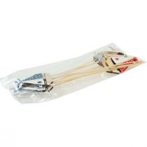 Artikel Blomplugg båt segelbåt dekoration träfärgad 5,5x8cm 12 st