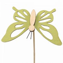Blomplugg fjäril deco träfärgad 8,5cm 12st