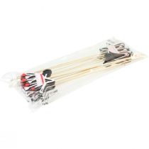 Artikel Blomplugg skottkärra trähjärtan färgade 9x6,5cm 12 st