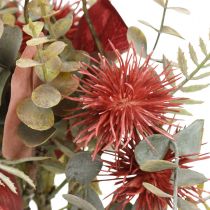 Bukett konstgjorda blommor eukalyptus tistel blomdekor 36cm