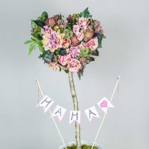 Bukett dahlia och protea, sidenblommor, sommardekoration L25cm
