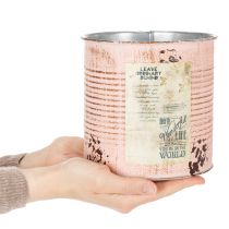 Artikel Blomkruka dekorativ burk laxfärgad metallplanter Ø15,5cm H15cm