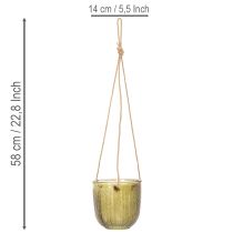 Artikel Glaskruka/hängande lykta, lila/grön, 14 cm, 2 st