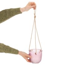Artikel Glaskruka/hängande lykta, lila/grön, 14 cm, 2 st