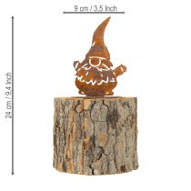 Artikel Blomkruka träbark planteringskärl gnome rost H24cm