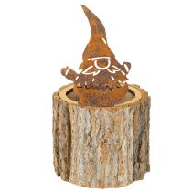 Artikel Blomkruka träbark planteringskärl gnome rost H24cm
