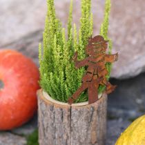 Artikel Blomkruka i trä fågelskrämma rostfärgad H24,5 cm