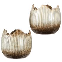 Artikel Blomkruka Keramik Egg Broken Cream Brown Ø11,5cm 2 st