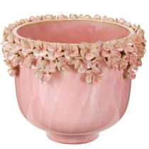 Artikel Blomkruka Keramik med Blomkant Rosa Ø19cm H16,5cm