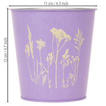Artikel Rund pastellfärgad blomkruka med blommotiv för krukväxter, 12 cm, 3 stycken