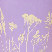 Artikel Rund pastellfärgad blomkruka med blommotiv för krukväxter, 12 cm, 3 stycken