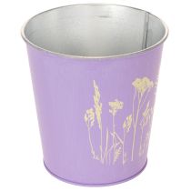 Artikel Rund pastellfärgad blomkruka med blommotiv för krukväxter, 12 cm, 3 stycken