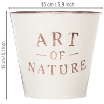 Artikel Blomkruka i zink, creme, Ø15cm H13,5cm