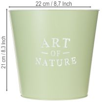 Artikel Blomkruka i zink, metallkruka, mintgrön, Ø22cm, H21cm