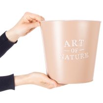 Artikel Rund dekorativ kruka i zink, set om 2, 22 cm, pastellfärger
