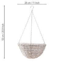 Artikel Blomkruka hängande sugrör naturvit Ø28cm H15cm 2st