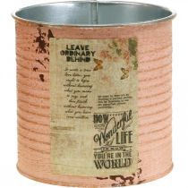 Artikel Blomkruka dekorativ plåt lax metall sommardekoration Ø11cm H10,5cm