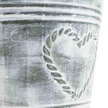 Blomkruka shabby chic metallhjärta Ø17,5 cm H15,5 cm