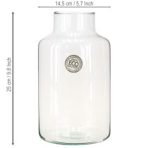 Artikel Blomvas glas dekorativ vas med hals klar Ø14,5cm H25cm