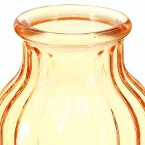 Artikel Blomvas glas orange retro design Ø11cm H14,5cm 2 st