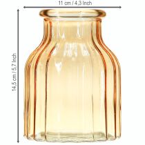 Artikel Blomvas glas orange retro design Ø11cm H14,5cm 2 st