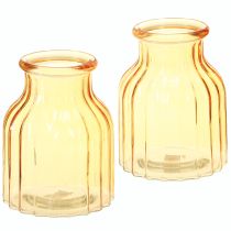 Artikel Blomvas glas orange retro design Ø11cm H14,5cm 2 st