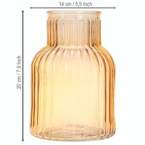 Artikel Blomvasglas i orange retrospår Ø13,5cm H20cm