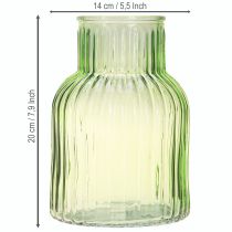 Artikel Blomvas retro grön glasvasspår Ø13,5cm H20cm