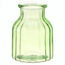 Artikel Blomvaser grön glasdekor retro Ø11cm H14,5cm 2st
