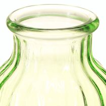 Artikel Blomvaser grön glasdekor retro Ø11cm H14,5cm 2st