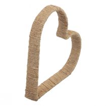 Artikel Boho stil, hjärtmetallring dekorativ ring juteband 30cm