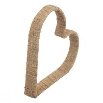 Artikel Boho stil, hjärta metall ring dekoration jute band 30cm