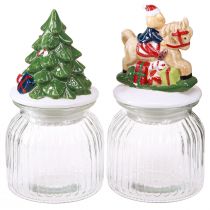 Artikel Godisburk med lock Julbonboniere H20cm 2st