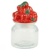 Artikel Godisburk med lock jordgubbskaksburk Ø11cm H18cm
