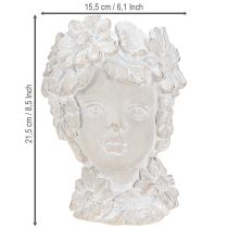 Artikel Byst gjord av gjuten sten skulptur kvinna plantering antik H21,5cm