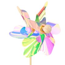 Artikel Färgglada iriserande pinwheels väderkvarn på pinne Ø8,5cm 10 stycken