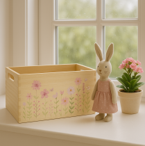 Artikel Liten trälåda trälåda blommor fjäril 30x18cm