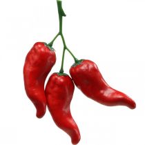 Röd chilipeppar deco food dummy 9cm 3st på gren