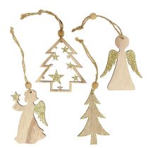 Artikel Julgalgar blandade. 10cm med glitter 12 st