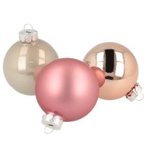 Artikel Julgranskula glas rosa kräm Ø60mm 24 st