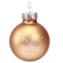 Artikel Julgranskulor glas mini pärla vitguld Ø3cm 9 st