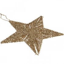 Artikel Julgransdekorationer, adventsdekoration, stjärnhänge gyllene B30cm 4 stycken