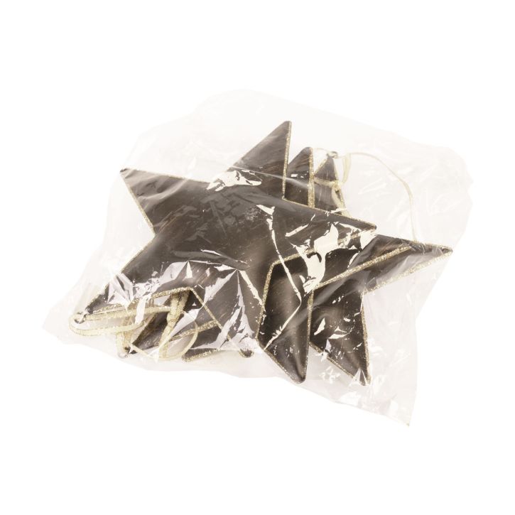 Artikel Julgransdekoration stjärna metall svart guld Ø15cm 3 st