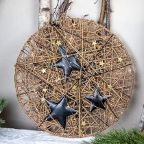 Julgransdekoration stjärna metall svart guld Ø15cm 3st
