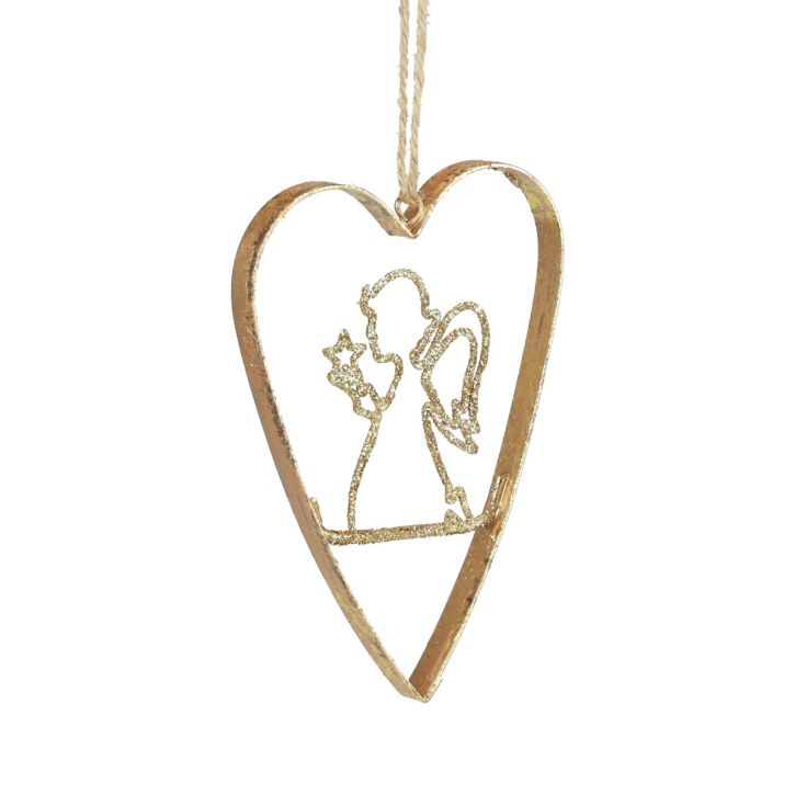 Artikel Julgransdekorationer hjärta metall hjärtan dekoration gyllene 12cm 6st