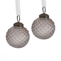 Julgransdekorationer vintage glasdekoration blå grå Ø5cm 9st