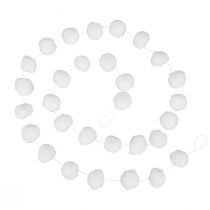 Julgransdekoration snöbollsgirlang dekoration vit 185cm
