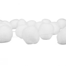 Julgransdekoration snöbollsgirlang dekoration vit 185cm