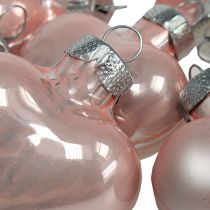 Artikel Mini glashjärtan rosa 4cm 12 st