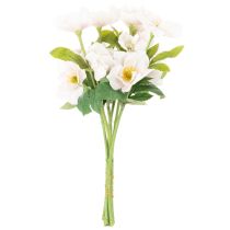 Artikel Konstgjord julrosbukett, julbukett, 35 cm, 6 stycken